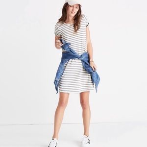 Gray Striped Madewell Retreat Shift Dress Size Small